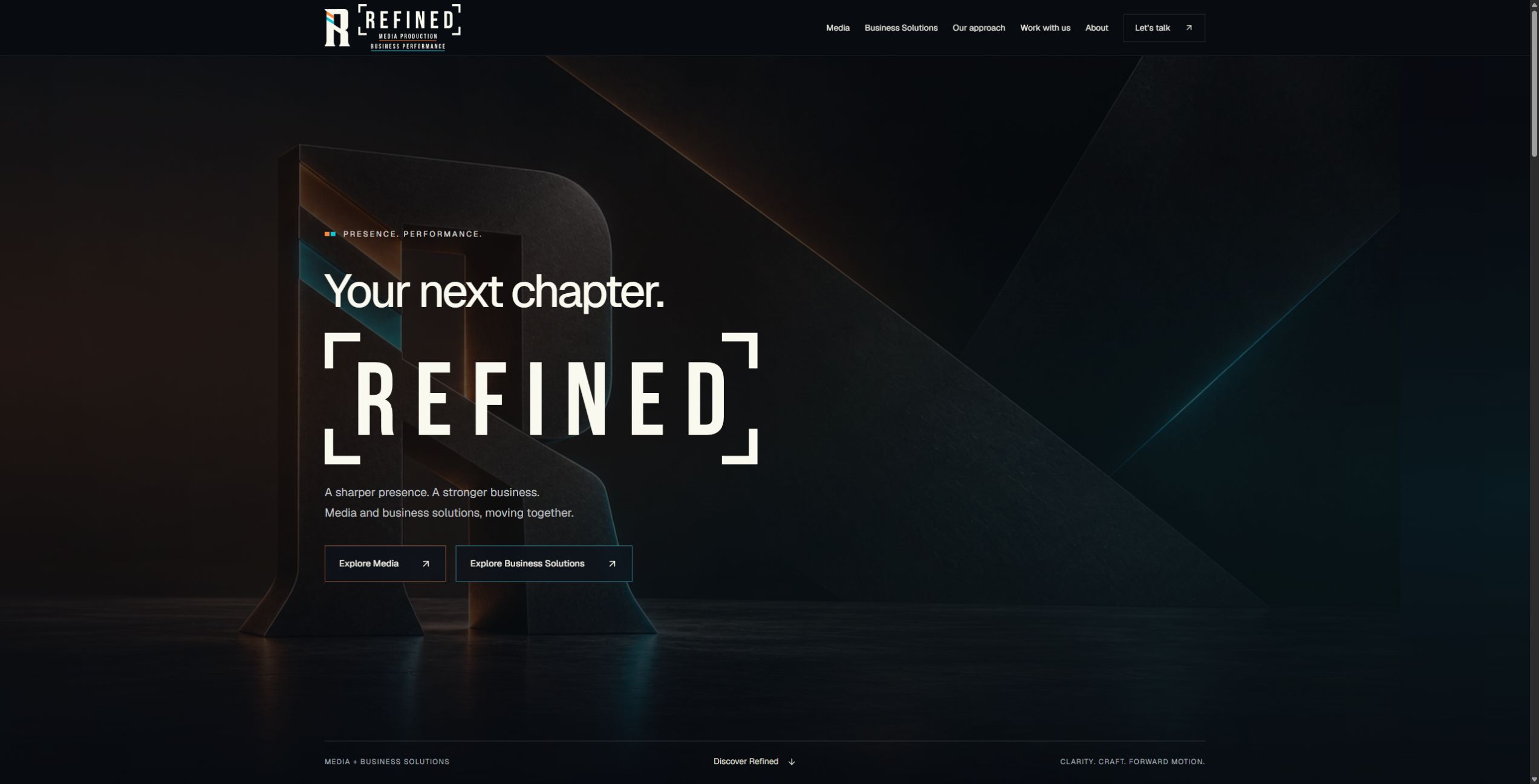 Refined public website with its branded identity and business solutions